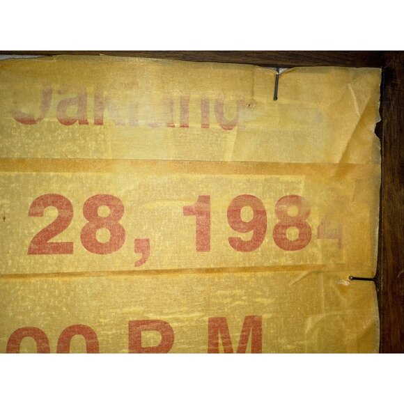 VTG? 1984? Hand Made "Welcome" Cross Stitch Plastic Framed Pink Green 22.5' L - Picture 8 of 9